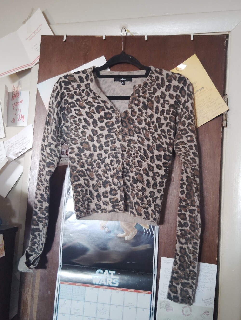 LULUS Alfara Brown Leproard Print Button Front Cardigan - Size Small - Picture 4 of 9
